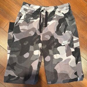 Nike Kids Camo Shorts - Black, Gray, and White